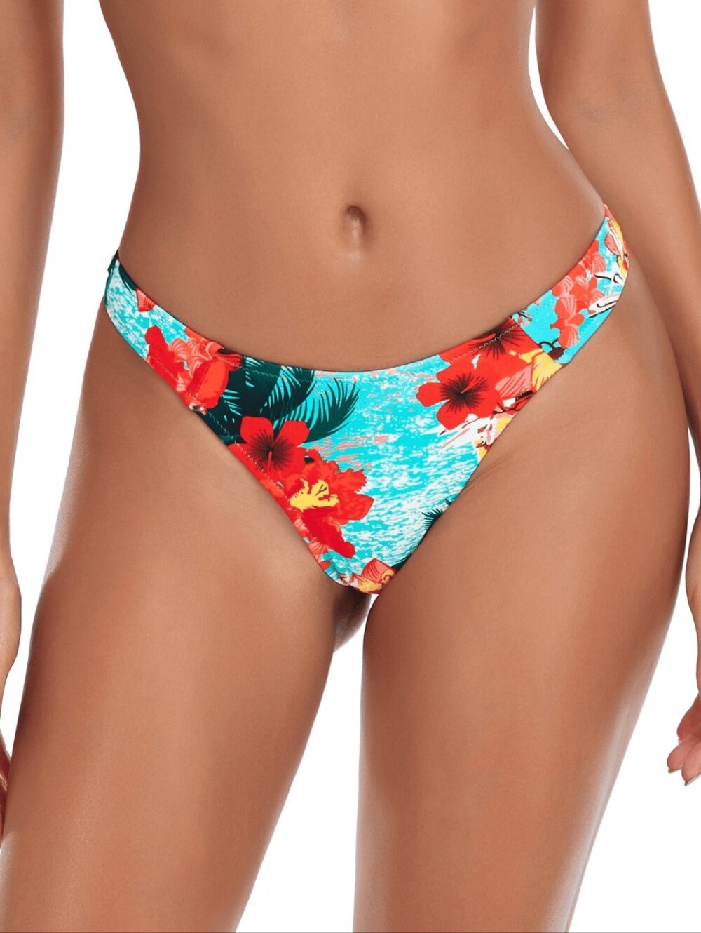 Brazilian Swimsuit Bottoms RELLECIGA Blue Floral CHEEKY